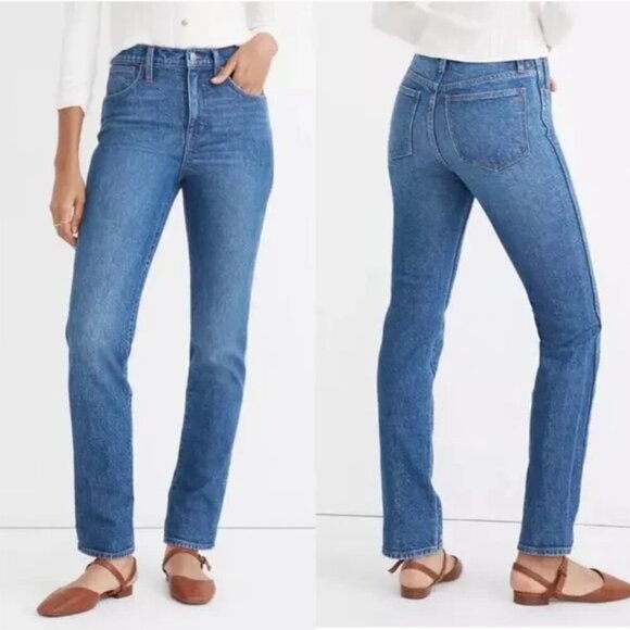 Madewell Womens |27| Mid-Rise Stovepipe Jeans in Knowland Wash/Slit-Hem Edition - Picture 2 of 14